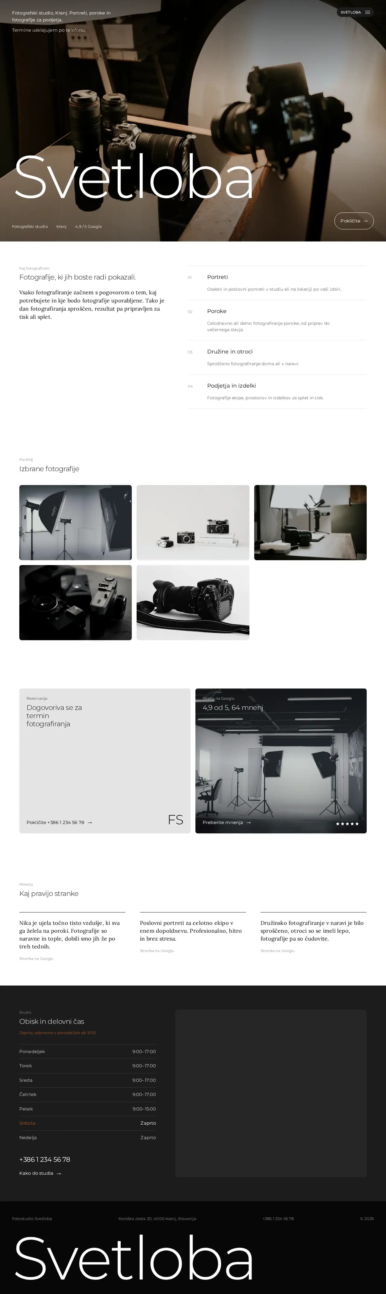 Fotostudio Svetloba — primer strani