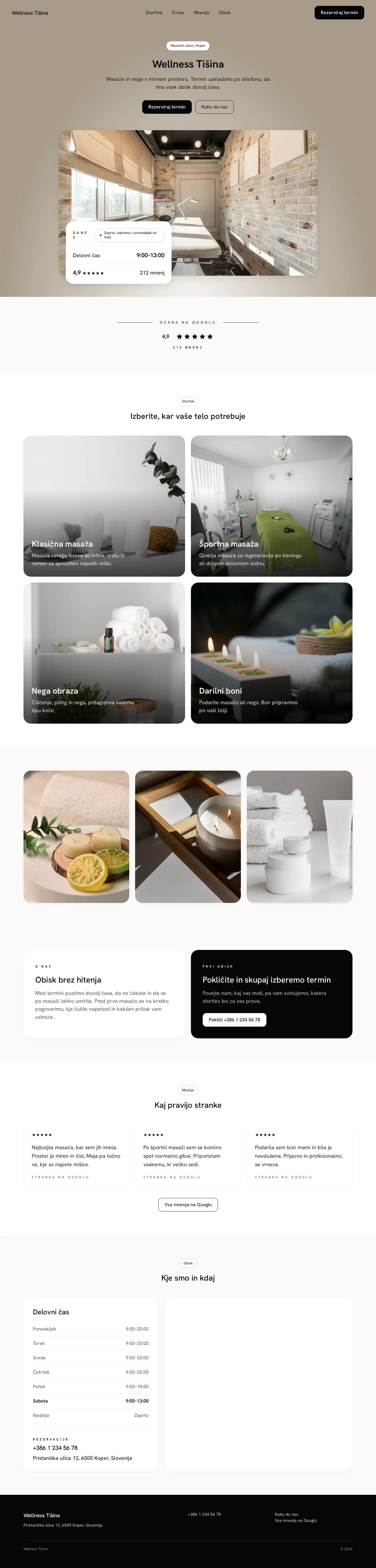 Wellness Tišina — primer strani
