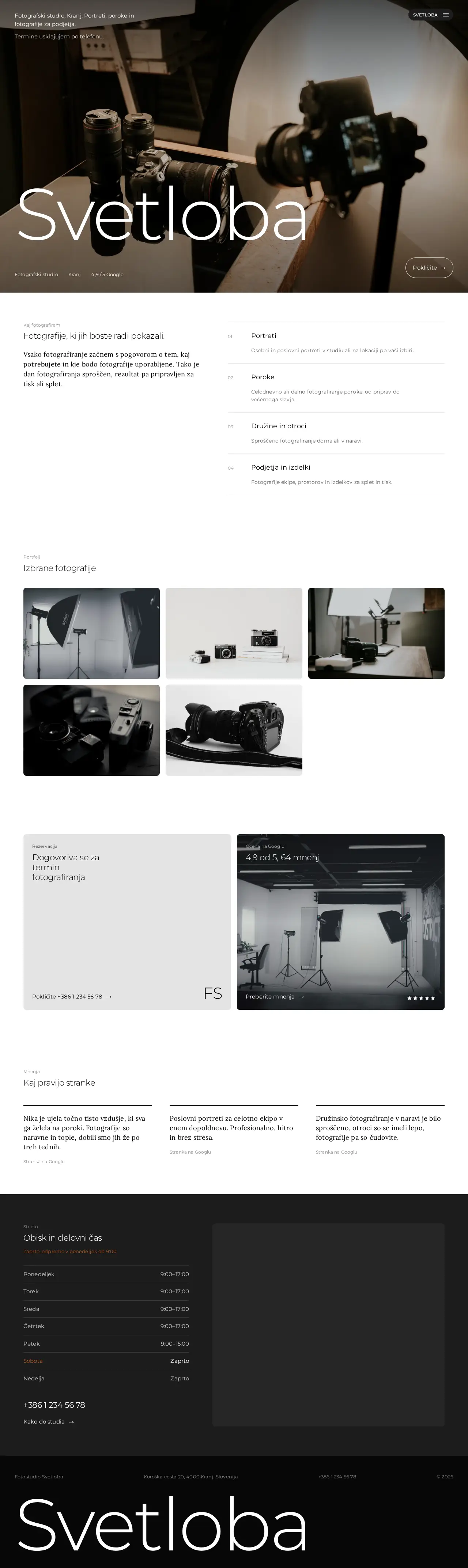 Fotostudio Svetloba — primer strani